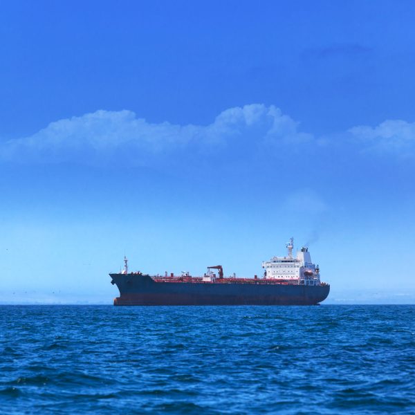 modern tanker in the ocean bay